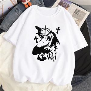 Killer Devil Girl Baskılı Beyaz Unisex Oversize T-shirt