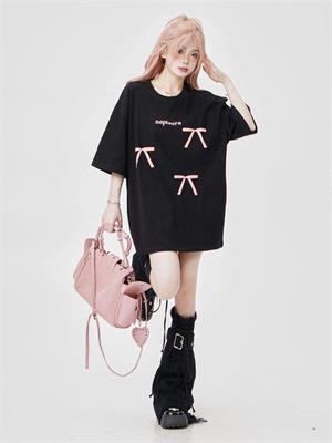 Kurdele Baskılı Oversize T-shirt