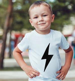 Lightning Baskılı Beyaz Çocuk T-shirt
