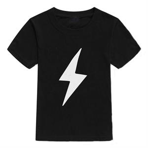 Lightning Baskılı Siyah Çocuk T-shirt