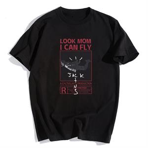 Look Mom I Can Fly Siyah Unisex Oversize T-shirt