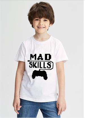 Mad Skills Baskılı Beyaz Çocuk T-shirt