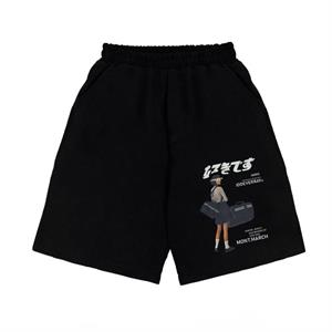 March Iddeverray Baskılı Siyah Unisex Penye Şort