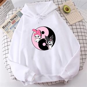 Melody & Kuromi Beyaz Kapüşonlu Sweatshirt