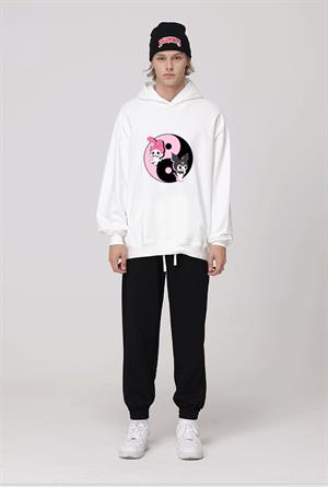 Melody & Kuromi Beyaz Kapüşonlu Sweatshirt