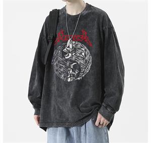 Metallica Baskılı Yıkamalı Vintage Unisex Oversize Bisiklet Yaka Sweatshirt