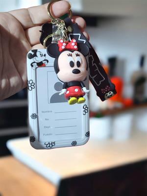 Minnie Mouse Figürlü Kartlı Silikon Anahtarlık