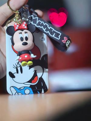 Minnie Mouse Figürlü Kartlı Silikon Anahtarlık