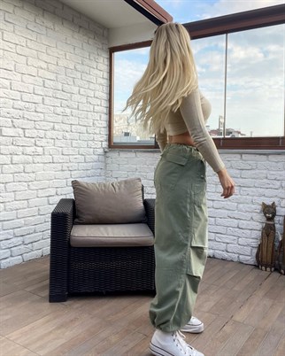 Mint Yeşil Tactical Gabardin Kumaş Pantolon