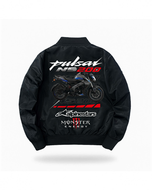 Motorbike Baskılı Unisex Bomber Ceket