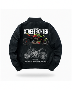 Motorbike Baskılı Unisex Bomber Ceket