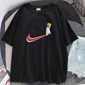 Narto Uzumaki Baskılı Siyah Unisex Oversize T-shirt