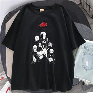 Naruto Uchihas Baskılı Siyah Unisex Oversize T-shirt