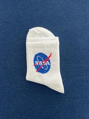 Nasa Unisex Beyaz Kolej Çorap