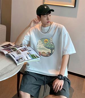 Neighbors Ukiyo-E Beyaz Unisex Oversize T-shirt