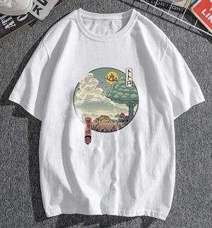 Neighbors Ukiyo-E Beyaz Unisex Oversize T-shirt