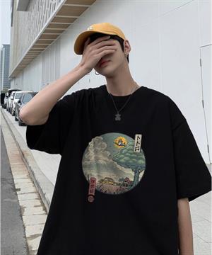 Neighbors Ukiyo-E Siyah Unisex Oversize T-shirt