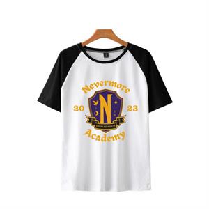 Nevermore Academy Baskılı Reglan Kol Beyaz Unisex Oversize T-shirt
