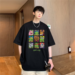 Ninja Kaplumbağa Nine Oversize Unisex Siyah T-Shirt