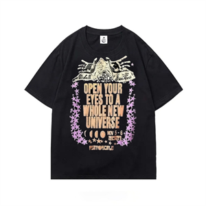 Open Tour Street Style Oversize Unisex Siyah T-Shirt