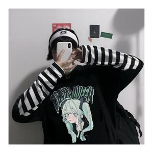 Oversize Anime Harajuku Gothic Cool Girl Unisex Uzun Kollu T-shirt