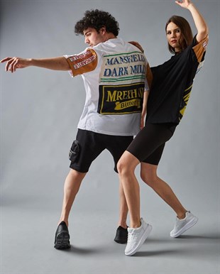 Oversize Sokak Tarzı Unisex Beyaz T-Shirt