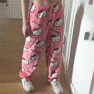 Peluş Kitty Oversize Eşofman Altı