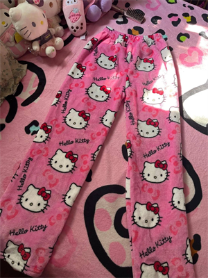 Peluş Kitty Oversize Eşofman Altı