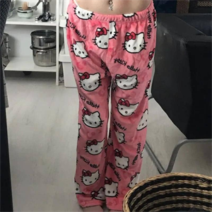 Peluş Kitty Oversize Eşofman Altı