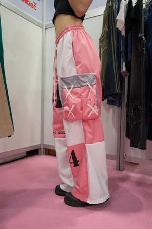 Pembe Streetwear Detail Oversize Unisex Eşofman Altı