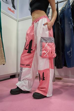 Pembe Streetwear Detail Oversize Unisex Eşofman Altı
