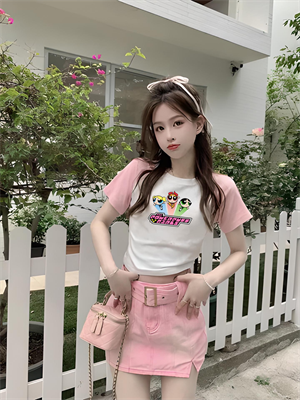 Powerpuff Girls Reglan Kol Beyaz Crop