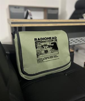 Radiohead Baskılı Unisex Yeşil Postacı Çantası