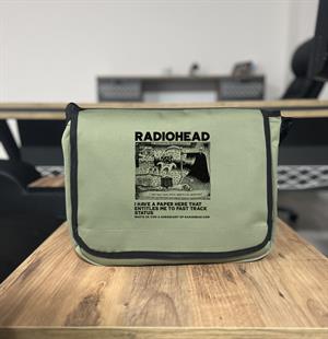 Radiohead Baskılı Unisex Yeşil Postacı Çantası