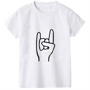 Rock Hand Baskılı Beyaz Çocuk T-shirt