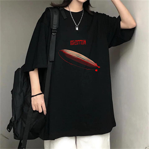 Rock Serisi Led Zeppelin Siyah Unisex Oversize T-shirt