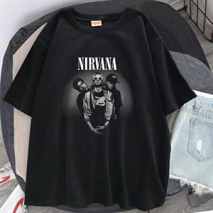 Rock Serisi Nirvana Artists Siyah Unisex Oversize T-shirt