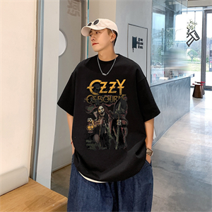 Rock Serisi Slayer Baskılı Siyah Unisex Oversize T-shirt