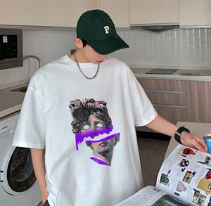 Sculpture Art Baskılı Beyaz Unisex Oversize T-shirt
