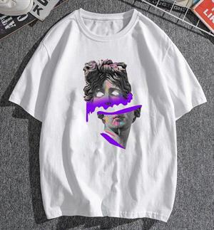 Sculpture Art Baskılı Beyaz Unisex Oversize T-shirt
