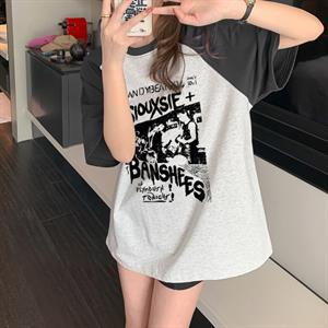 Siouxsie Banshees Baskılı Reglan Kol Gri Unisex Oversize T-shirt