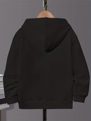 Sırt Baskılı Cute Duck Siyah Kapşonlu Sweatshirt 