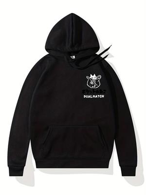 Sırt Baskılı Dual Match Siyah Kapşonlu Sweatshirt 