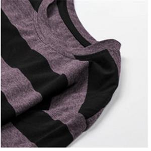 Siyah Lila Çizgili Unisex Oversize T-shirt