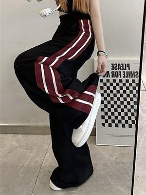 Siyah Streetwear Çift Çizgili Detail Eşofman Altı