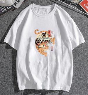 Skeleton Cat Beyaz Unisex Oversize T-shirt