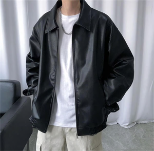 Skull Baskılı Streetwear Siyah Oversize Unisex Astarlı Deri Ceket
