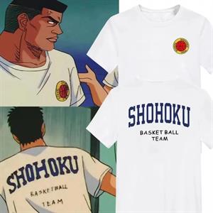 Slam Dunk Shohoku Baskılı Beyaz Unisex Oversize T-shirt