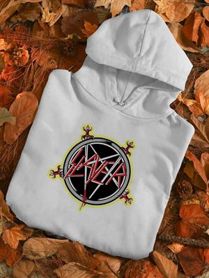 Slayer Beyaz Kapüşonlu Sweatshirt
