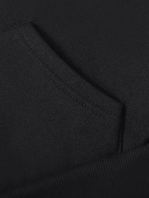 Smart Casual Siyah Kapşonlu Sweatshirt 